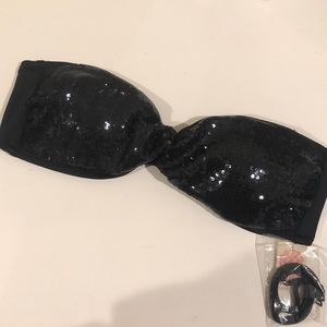 NWT Victoria’s Secret Pink Swim | Black Sequin Bikini Top